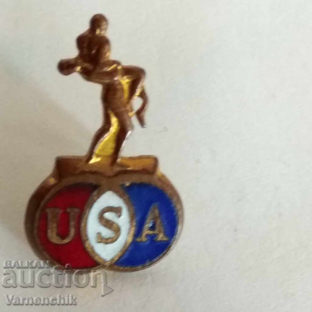 Badge of the American Olympic Wrestling Team OLYMPIC with price 25.00 BGN | € 12.78 Badge of the American Olympic Wrestling Team OLYMPIC with price 25.00 BGN | € 12.78
