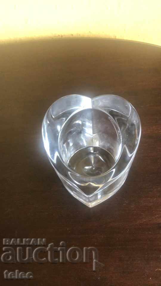Czech lead crystal candlestick heart with price 42.00 BGN | € 21.47