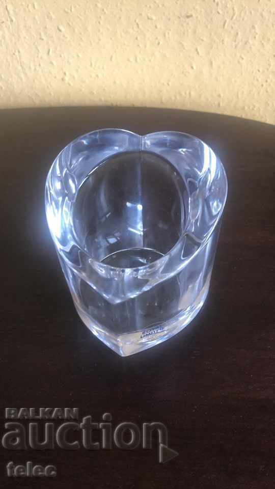Czech lead crystal candlestick heart - 5