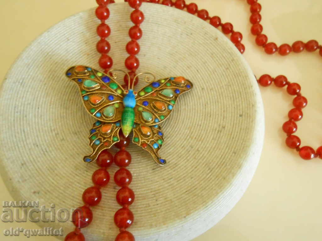 Auction Large unique BROOCH, Silver 925 Enamel Carnelian and more. Auction Large unique BROOCH, Silver 925 Enamel Carnelian and more.