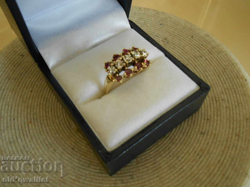 Gold ring with Ruby and Diamond, hallmark: 585, CHRIST with price 1790.00 BGN | € 915.21 Gold ring with Ruby and Diamond, hallmark: 585, CHRIST with price 1790.00 BGN | € 915.21