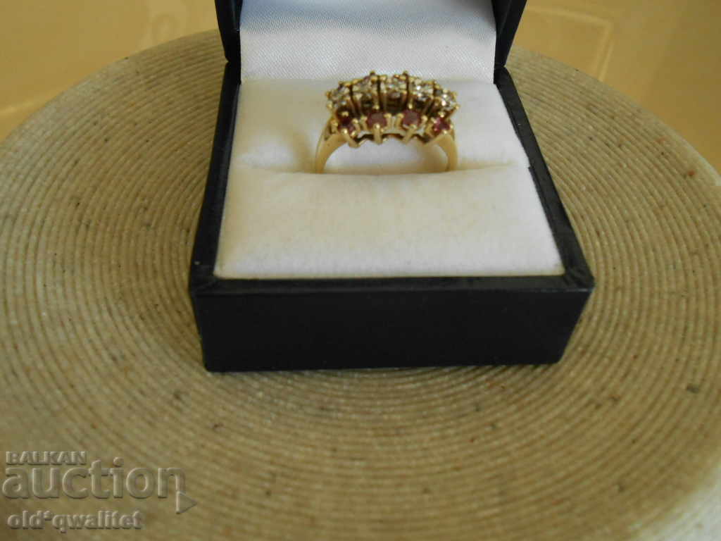 Gold ring with Ruby and Diamond, hallmark: 585, CHRIST - 7 Gold ring with Ruby and Diamond, hallmark: 585, CHRIST - 7