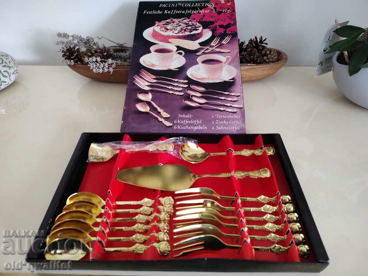Σετ σκεύη τσαγιού/καφέ, πριν το 1989, επιχρυσωμένα
