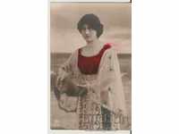 Card Bulgaria Κορίτσι στο κοστούμι 1908