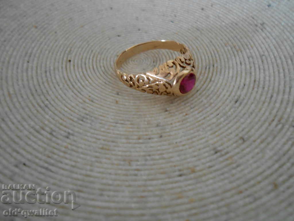 Gold ring with Ruby Gold 585, рр 61, old handwork