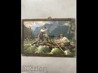 Tablou Vânătorii - 19/13 cm, sticlă