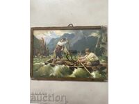 Tablou Vânătorii - 19/13 cm, sticlă