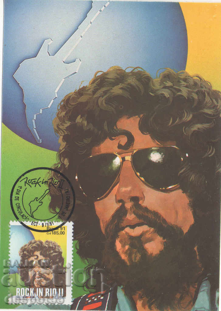 1991. Βραζιλία. Raul Seixas - Κάρτα με τη συνοδευτική σφραγίδα.