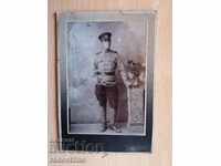 Photo cardboard photo soldier signature 1916 Kyustendil