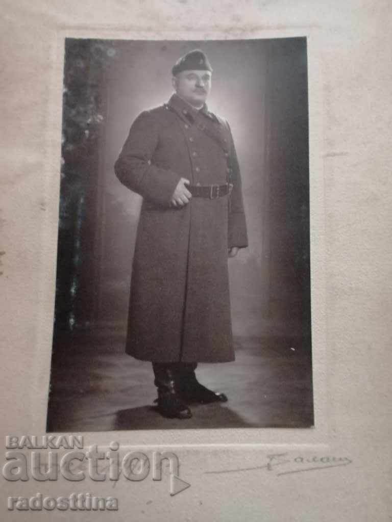 Photo cardboard photo Balash 1941 Signature Ruse officer