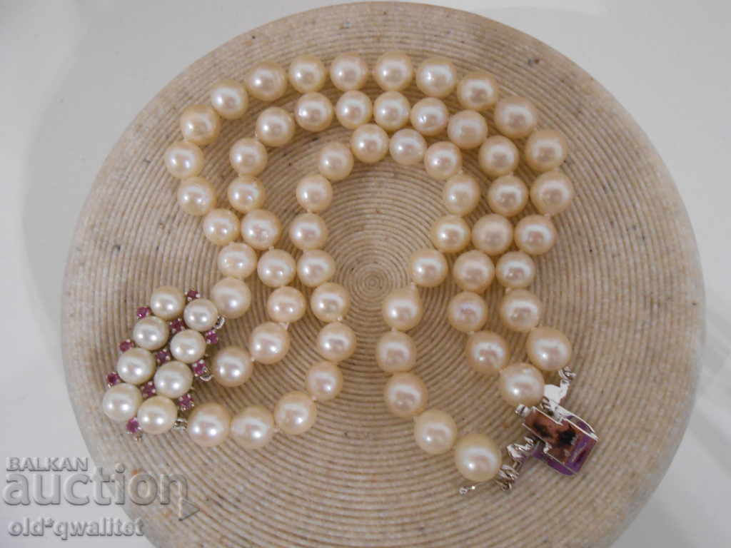 Auction Attractive pearl gold BRACELET with RUBY, Gold 750, Perli A Auction Attractive pearl gold BRACELET with RUBY, Gold 750, Perli A