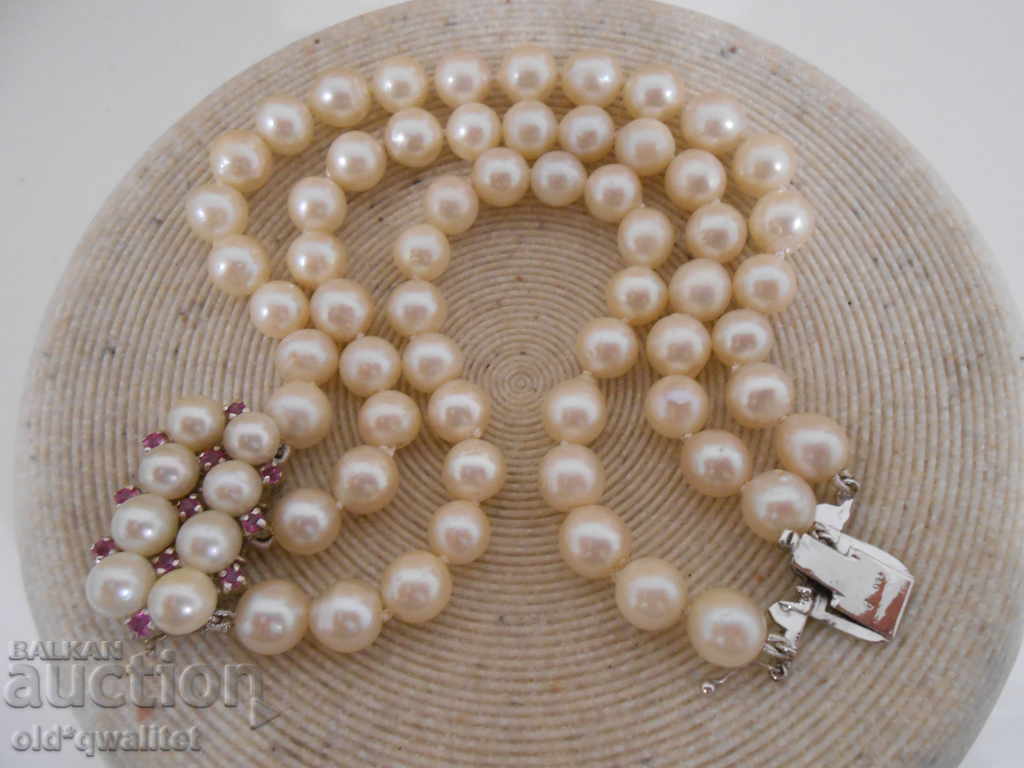 Attractive pearl gold BRACELET with RUBY, Gold 750, Perli A Attractive pearl gold BRACELET with RUBY, Gold 750, Perli A