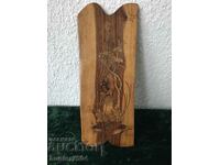 Panou din lemn, gravat manual