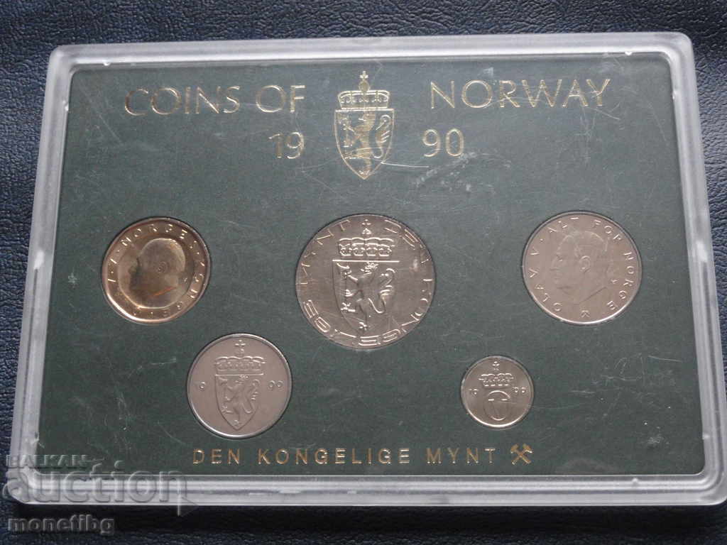 Auction  Norway 1990 - Set of exchange coins in a box