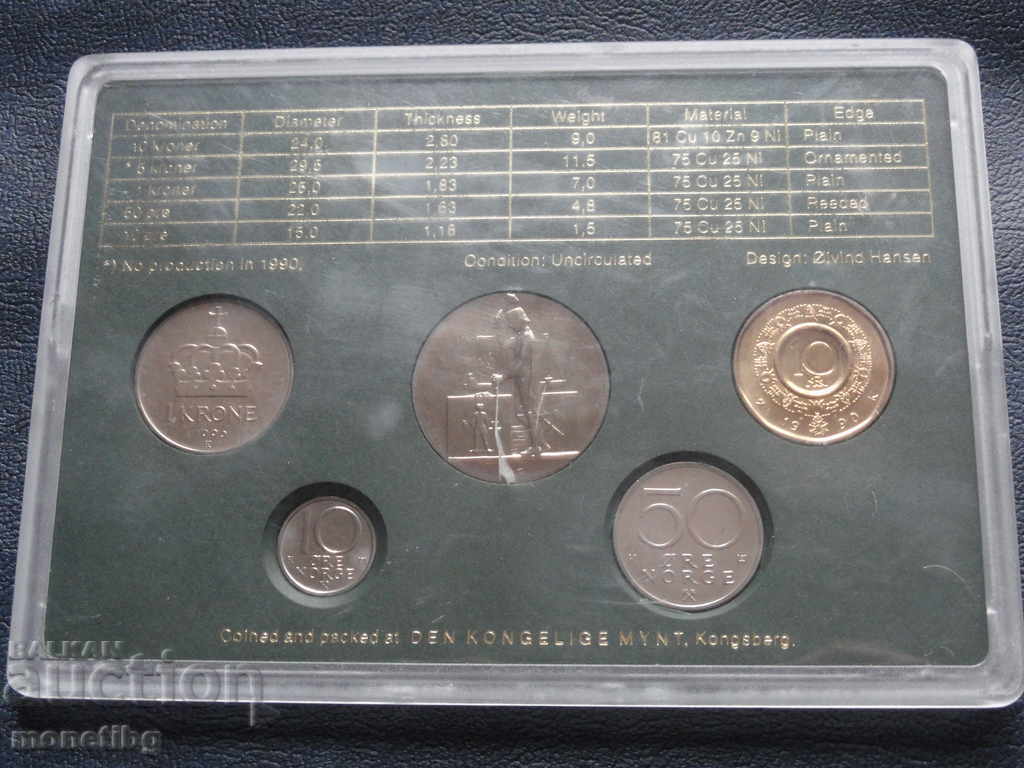 Delivery of Norway 1990 - Set of exchange coins in a box