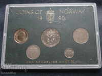 Норвегия 1990 - Сет разменни монети в кутия