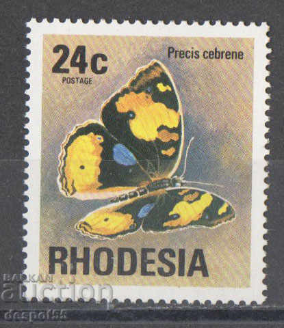 1974. Ροδεσία. Πεταλούδες (Precis cebrene).