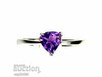 FINE SILVER RING WITH AMETHYST
