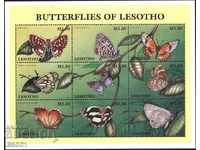 Чисти марки в малък лист Фауна Насекоми Пеперуди 1997 Лесото