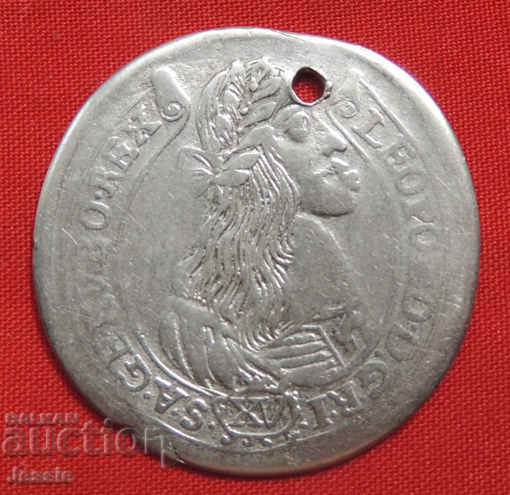 15 кройцера Австроунгария 1665 КВ сребро Леополд I Кремниц