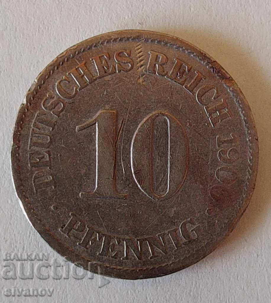 Germany 10 Pfenning 1900 A # 838