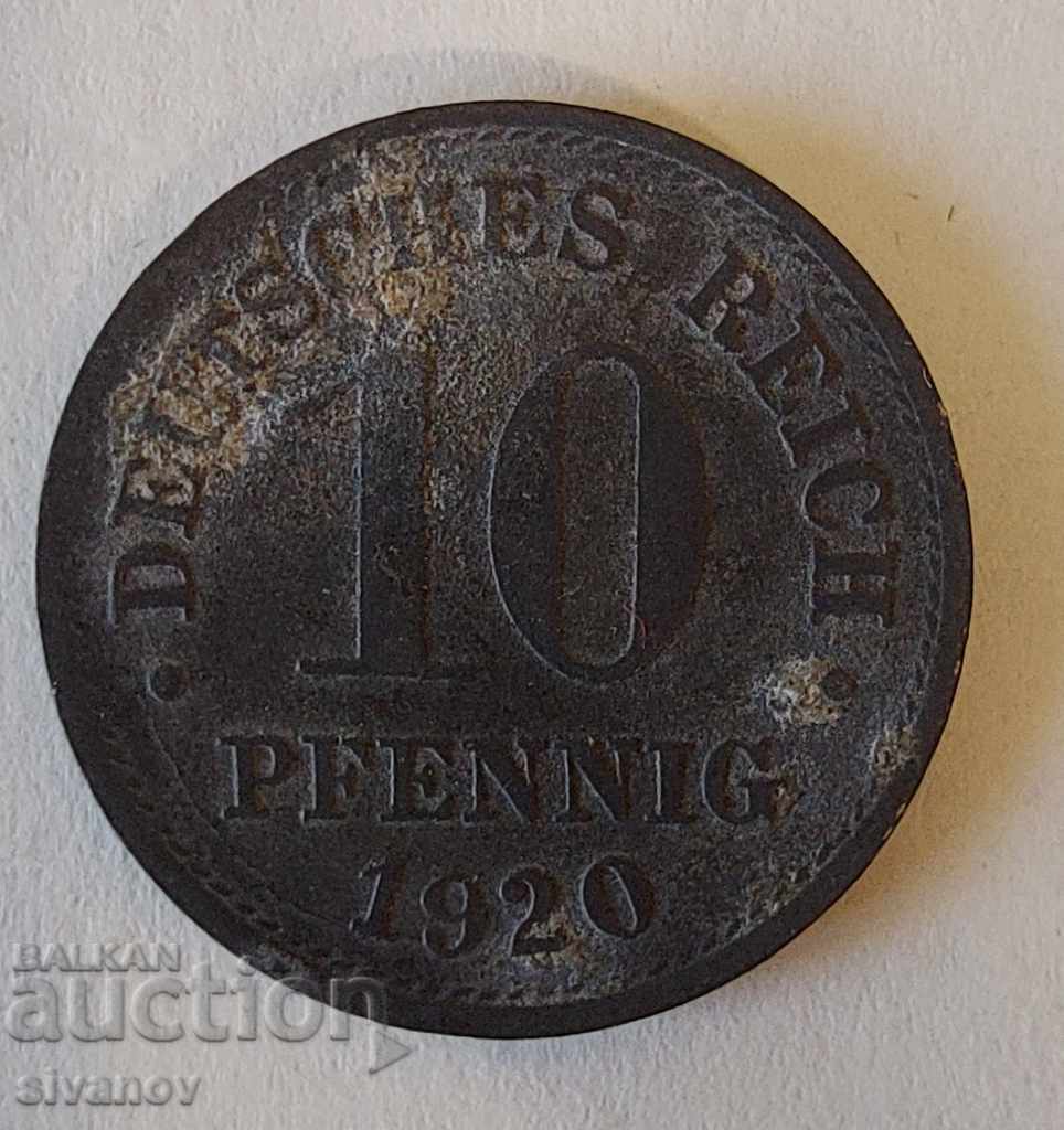 Германия 10 Пфенинга 1920    #841