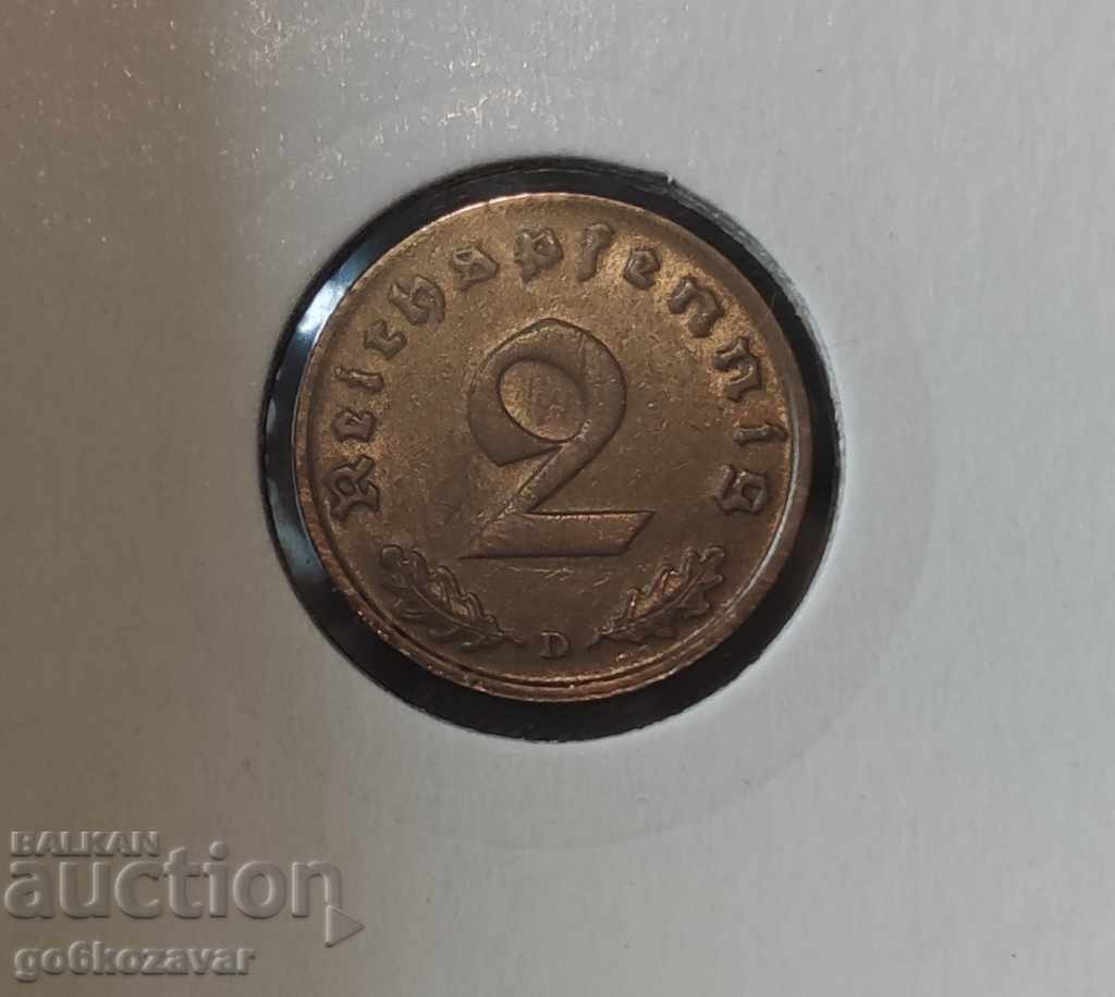 Germania Al Treilea Reich 2 pfennig 1936.D- RR