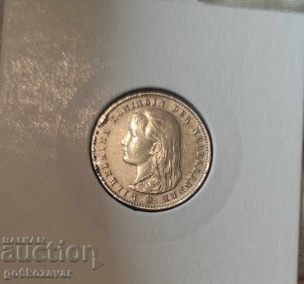 Netherlands 25 cents 1895 Silver! A little solder on the band! - 7 Netherlands 25 cents 1895 Silver! A little solder on the band! - 7