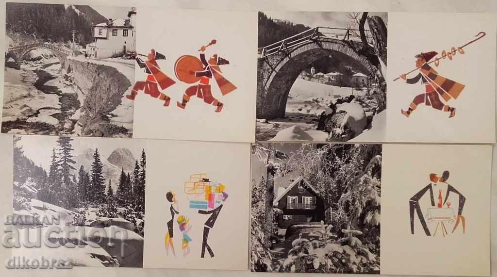 9 pieces - Winter landscapes - 1960