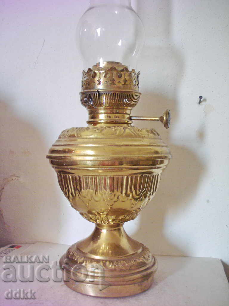 Стара голяма месингова лампа 3
