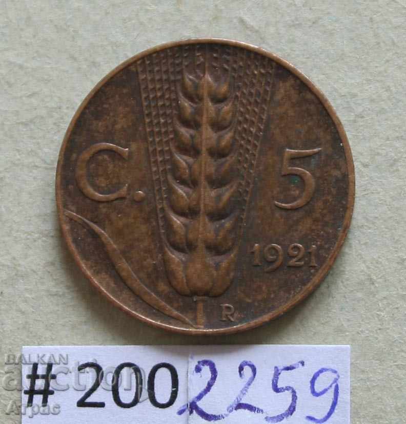 5 centime 1921 Italia