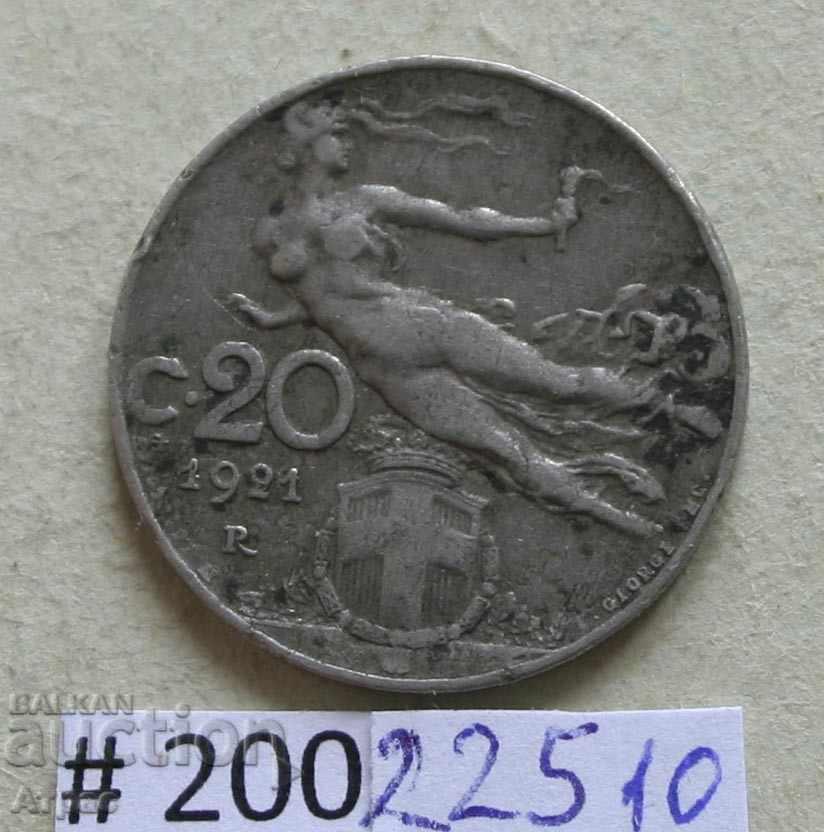 20 de centime 1921 Italia