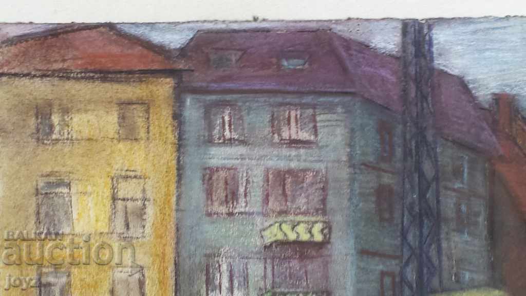 Delivery of CITYSCAPE PAINTING "PO BABA" chalk / MARIA MEZHURECHKA Delivery of CITYSCAPE PAINTING "PO BABA" chalk / MARIA MEZHURECHKA