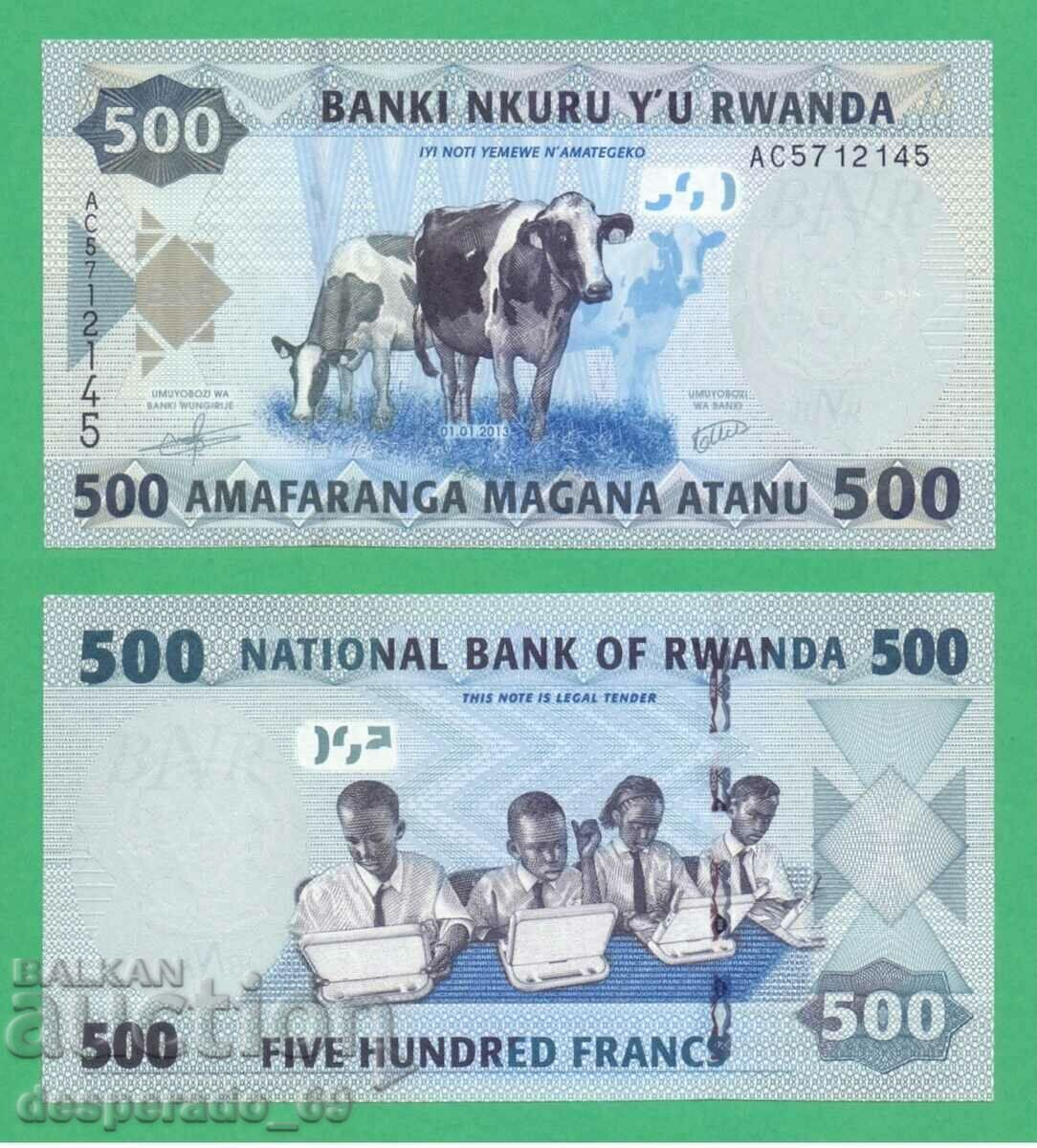 (¯`'•.¸ RWANDA 500 francs 2013 UNC ¸.•'´¯)