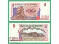 (¯ '' • .¸ ZIMBABWE 5 USD 1997 UNC •. • '' ¯)