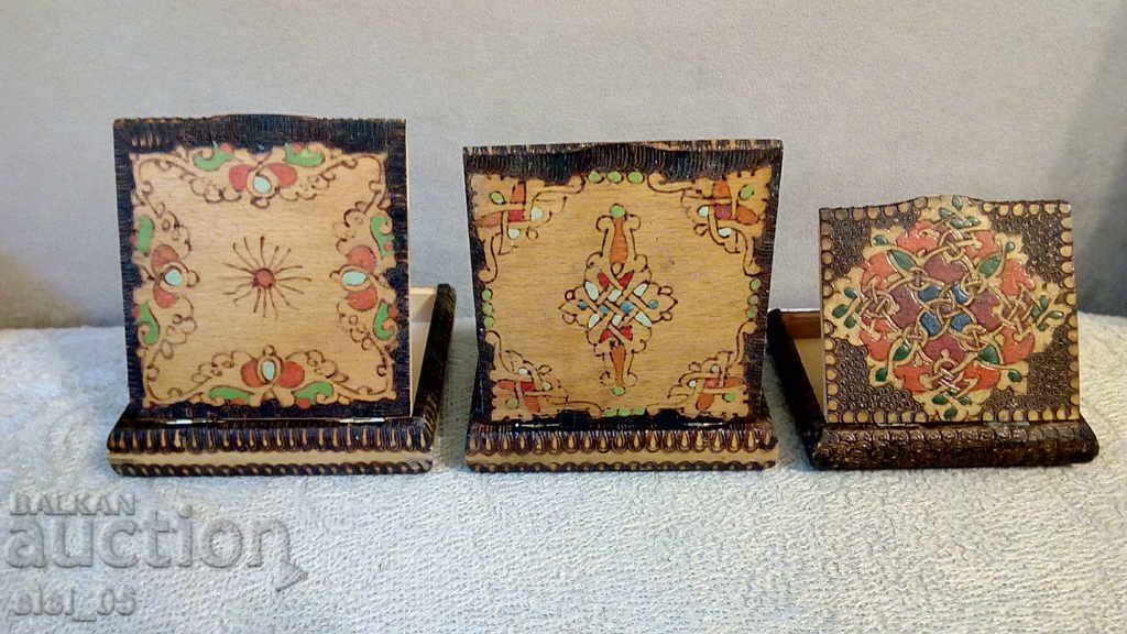 Delivery of Old wooden box for cigarettes, cigarette case 3 pcs.