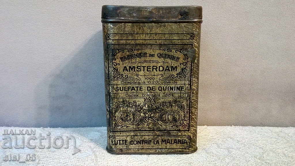 Metal, tin box medical against malaria Amsterdam