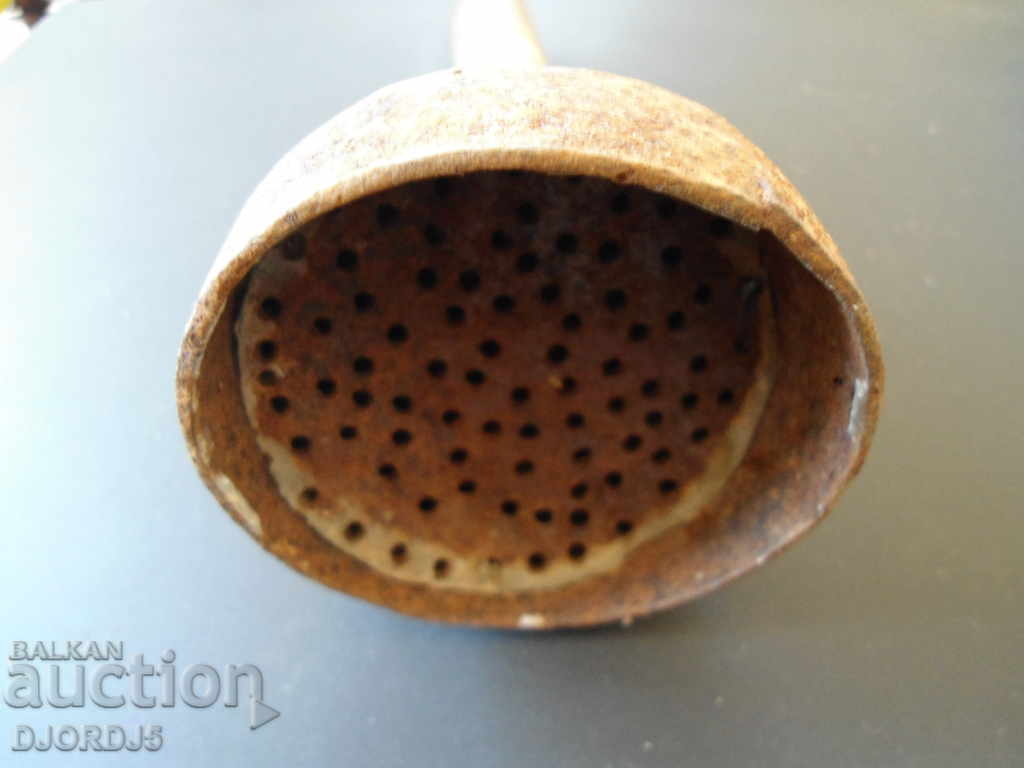 Delivery of Old metal funnel with strainer Delivery of Old metal funnel with strainer