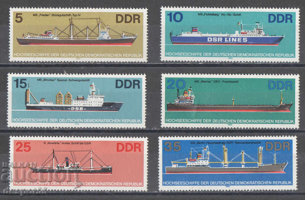 1982. GDR. Πλοία.