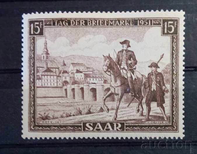 Germany / Saarland 1951 Printing Day Buildings / Animals / Horses MH