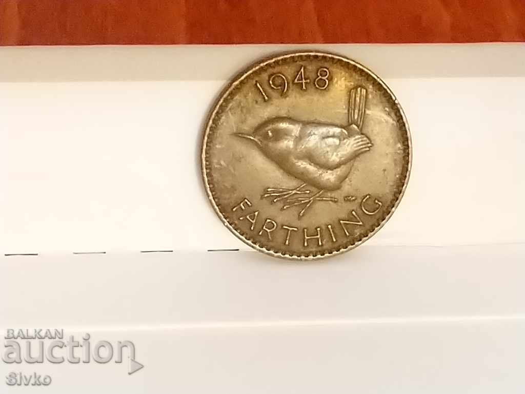 Монета Великобритания Фартинг 1948 г