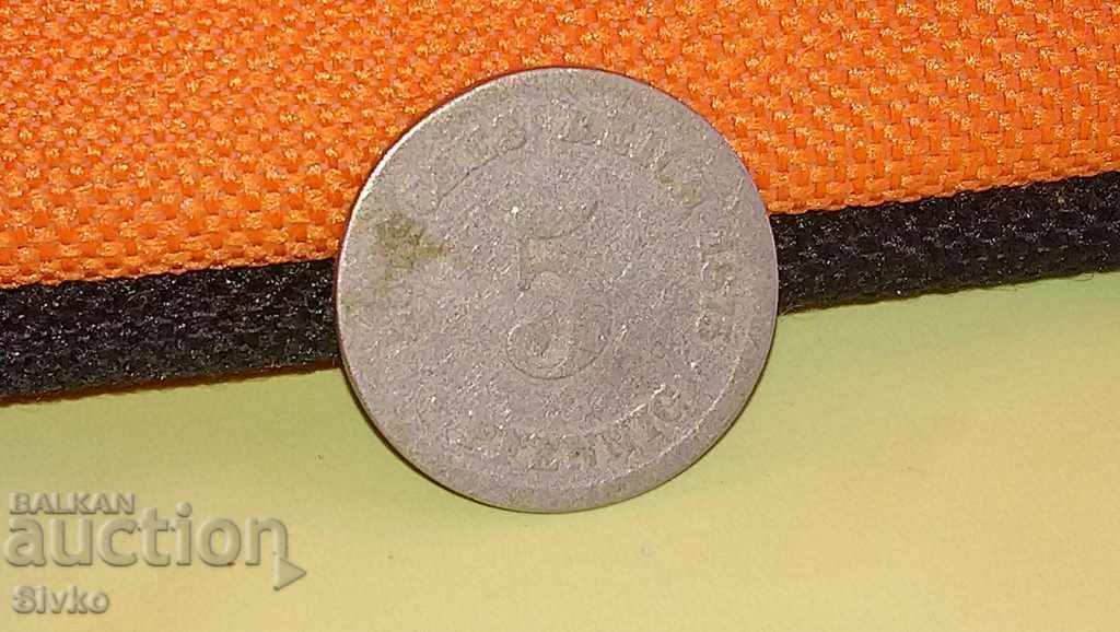Reducere de Crăciun Monedă Germania 5 pfennig 1875