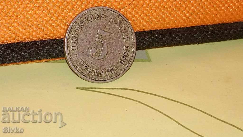 Reducere de Crăciun Monedă Germania 5 pfennig 1889
