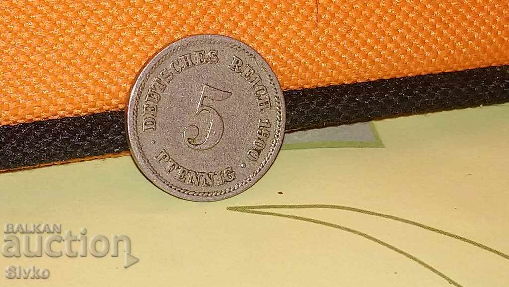 Коледно намаление Монета Германия 5 пфенига 1900