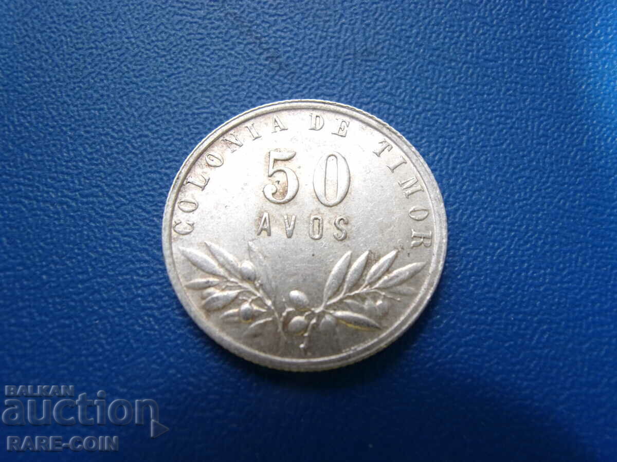 RS(21) Timor 50 Avos 1951 Silver UNC