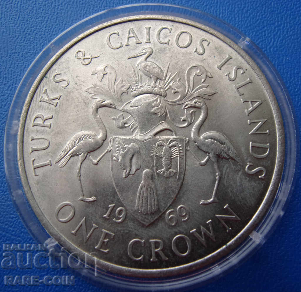 RS (21) Insulele Turks și Caicos 1 Krona 1969 UNC