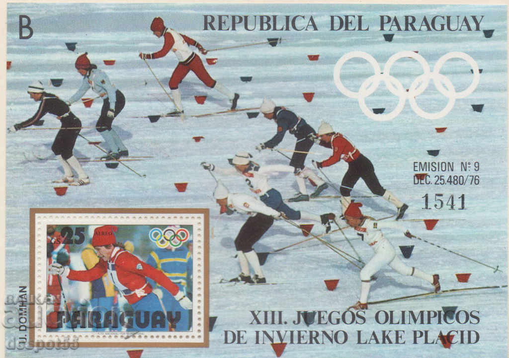 1979. Парагвай. Зимни олимпийски игри - Лейк Плесид. Блок.