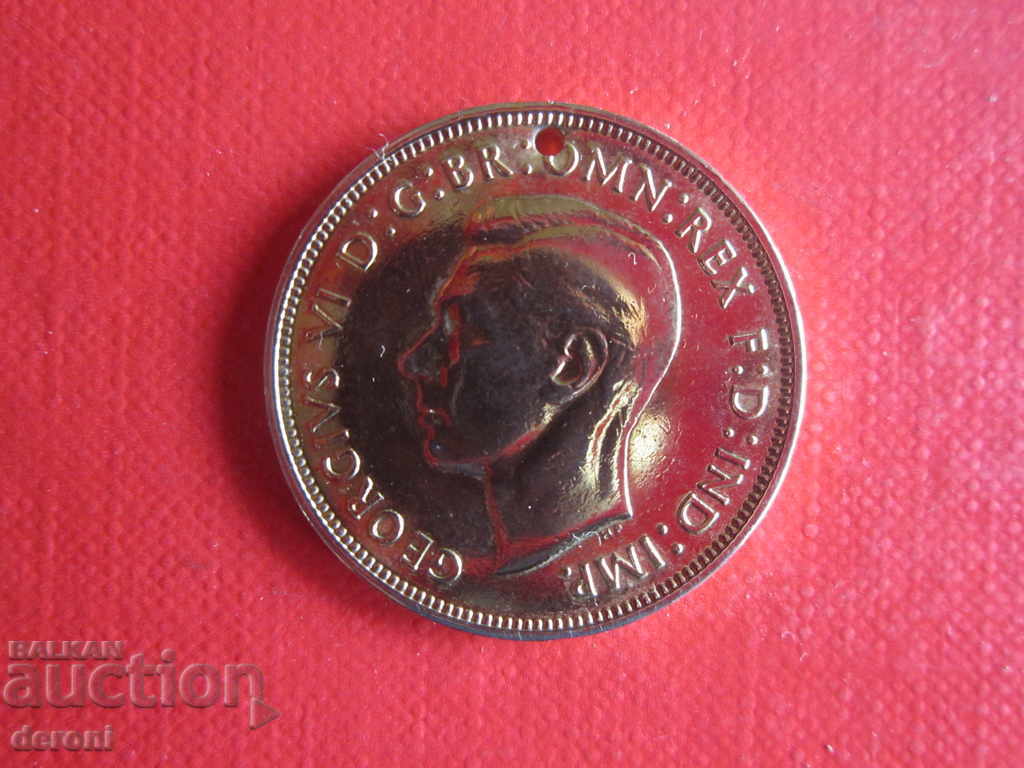 Delivery of Incredible gilded medallion coin 1 Penny 1937 Delivery of Incredible gilded medallion coin 1 Penny 1937