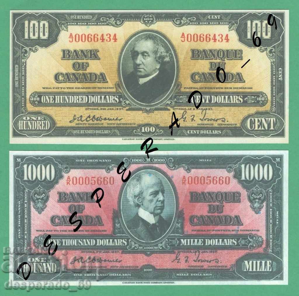 (¯`'•.¸(αντίγραφο) ΚΑΝΑΔΑΣ 1937 UNC -8 τμχ. τραπεζογραμμάτια¸.•'´¯) - 6