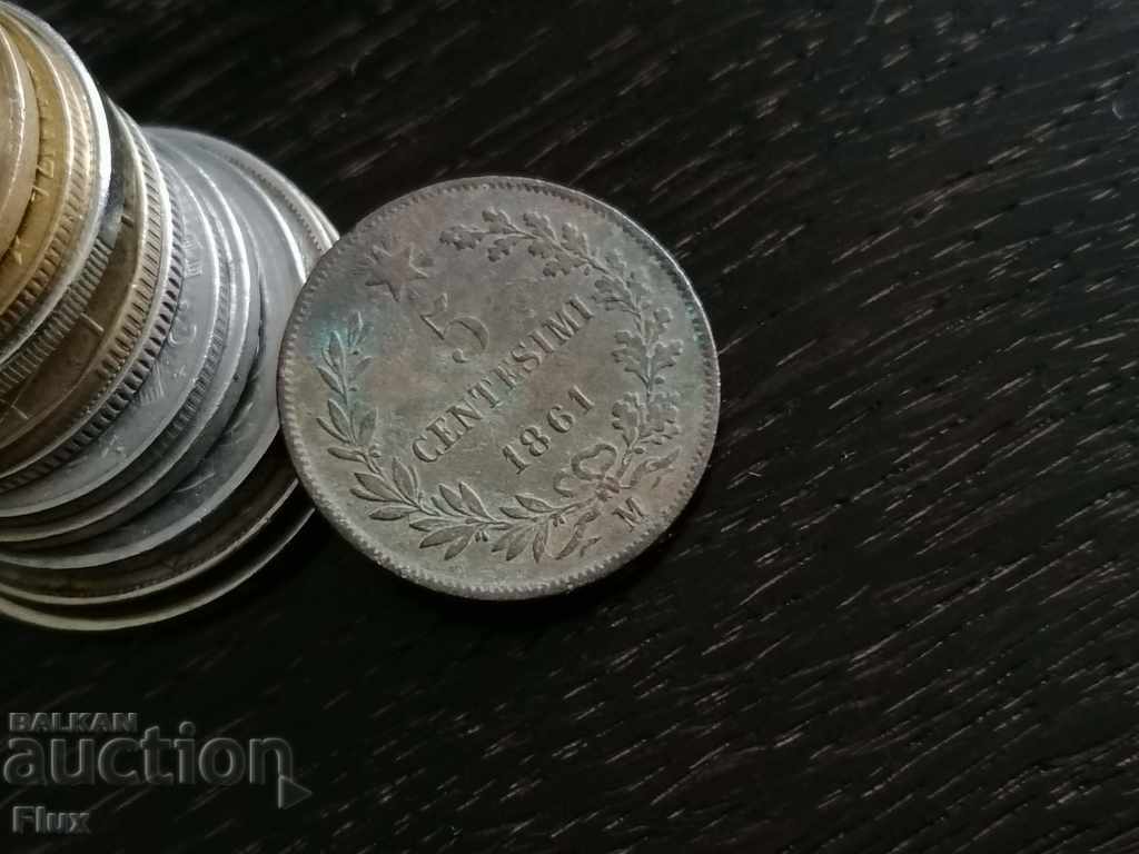Coin - Italy - 5 centimes 1861